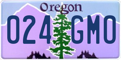 OR license plate 024GMO