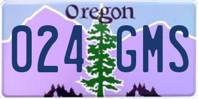 OR license plate 024GMS