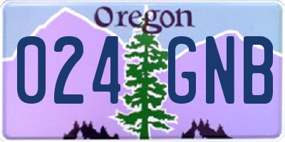 OR license plate 024GNB
