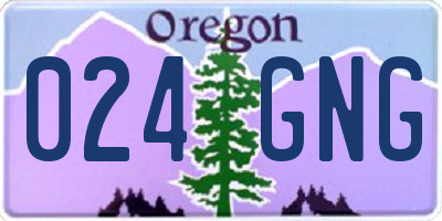OR license plate 024GNG
