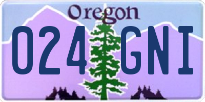 OR license plate 024GNI