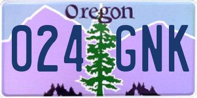 OR license plate 024GNK