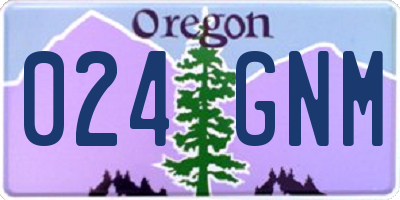 OR license plate 024GNM