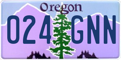OR license plate 024GNN