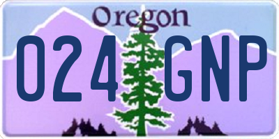 OR license plate 024GNP