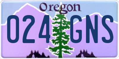 OR license plate 024GNS