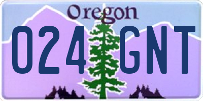 OR license plate 024GNT