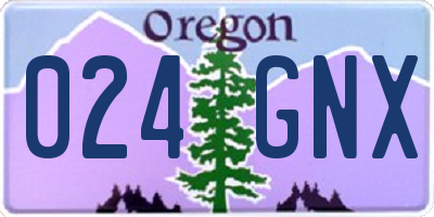 OR license plate 024GNX