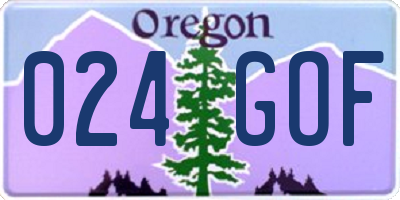 OR license plate 024GOF