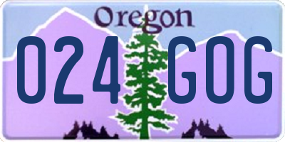OR license plate 024GOG