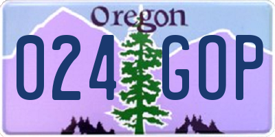 OR license plate 024GOP