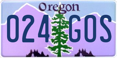 OR license plate 024GOS