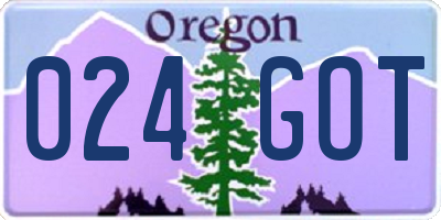 OR license plate 024GOT