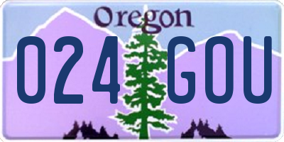 OR license plate 024GOU