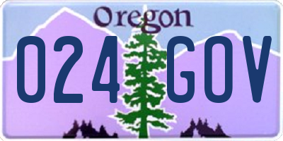 OR license plate 024GOV