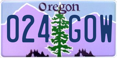 OR license plate 024GOW