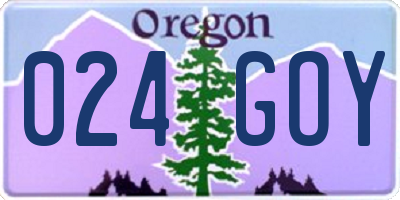 OR license plate 024GOY