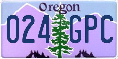 OR license plate 024GPC