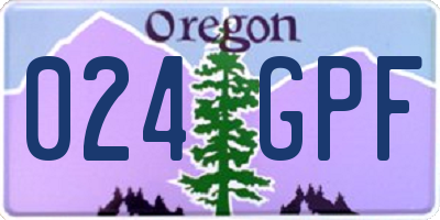 OR license plate 024GPF