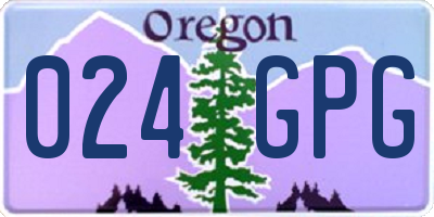OR license plate 024GPG