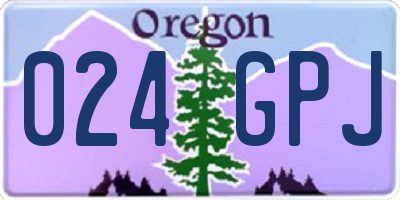 OR license plate 024GPJ