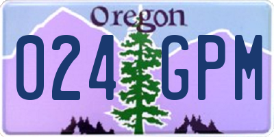 OR license plate 024GPM