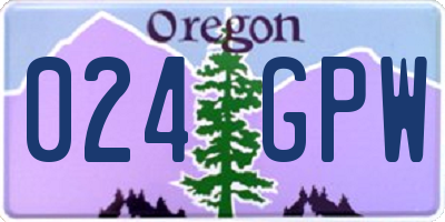 OR license plate 024GPW