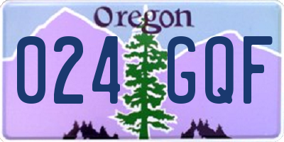 OR license plate 024GQF