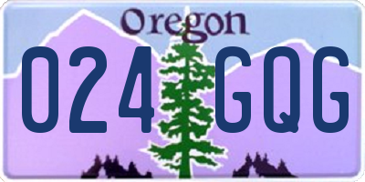 OR license plate 024GQG
