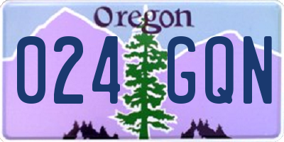 OR license plate 024GQN