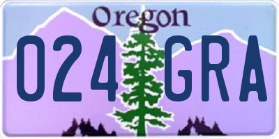 OR license plate 024GRA