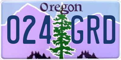 OR license plate 024GRD