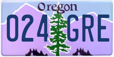 OR license plate 024GRE