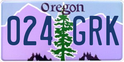 OR license plate 024GRK