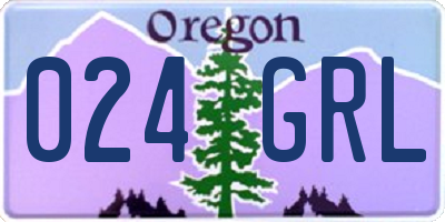 OR license plate 024GRL