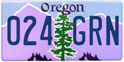 OR license plate 024GRN