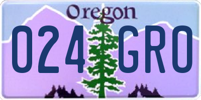 OR license plate 024GRO