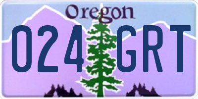 OR license plate 024GRT
