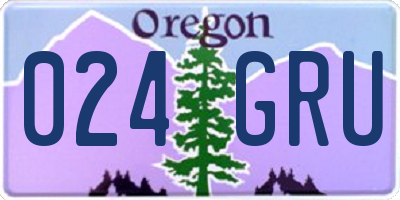 OR license plate 024GRU