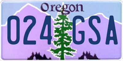 OR license plate 024GSA