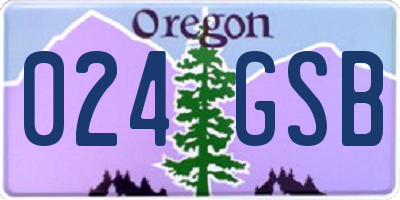 OR license plate 024GSB