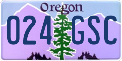 OR license plate 024GSC