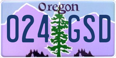 OR license plate 024GSD