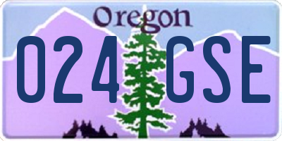 OR license plate 024GSE