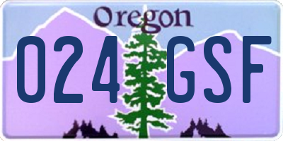 OR license plate 024GSF