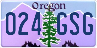 OR license plate 024GSG