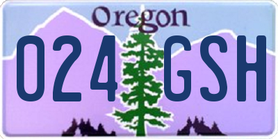 OR license plate 024GSH