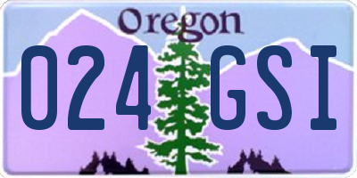 OR license plate 024GSI