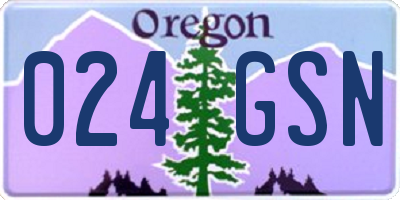 OR license plate 024GSN