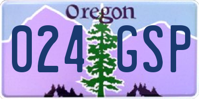 OR license plate 024GSP